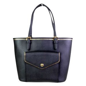 NWT Michael Kors BLACK GENUINE LEATHER SHOULDER BAG HOBO TOTE HANDBAG PURSE
